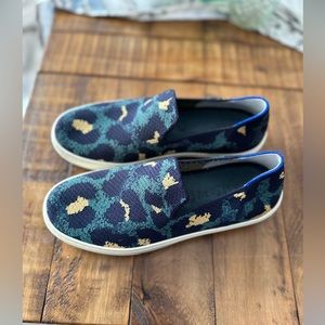 Rothy’s Size 6.5 Multi Colored Leopard Print Slip On Sneakers!